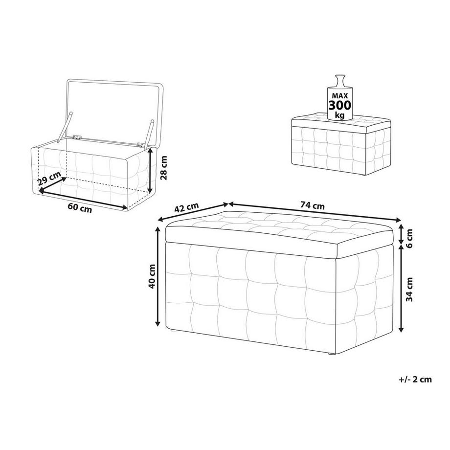 Beliani Pouf de rangement en Tissu  MICHIGAN  