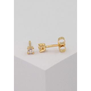 MUAU Schmuck  Solitär Ohrstecker 4-Griff-Fassung Gelbgold 750 Brillanten 0.15ct. 3.5mm 