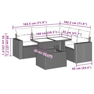 VidaXL Ensemble de canapés de jardin rotin synthétique  