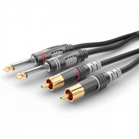 Sommer Cable  Klinke / Cinch Audio Anschlusskabel [2x Klinkenstecker 6.3 mm (mono) - 2x Cinch-Stecker] 6.00 