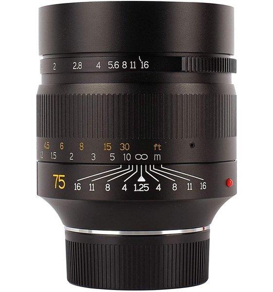 Image of 7Artisans 75mm F1.25 (Leica M) Schwarz (A113B)