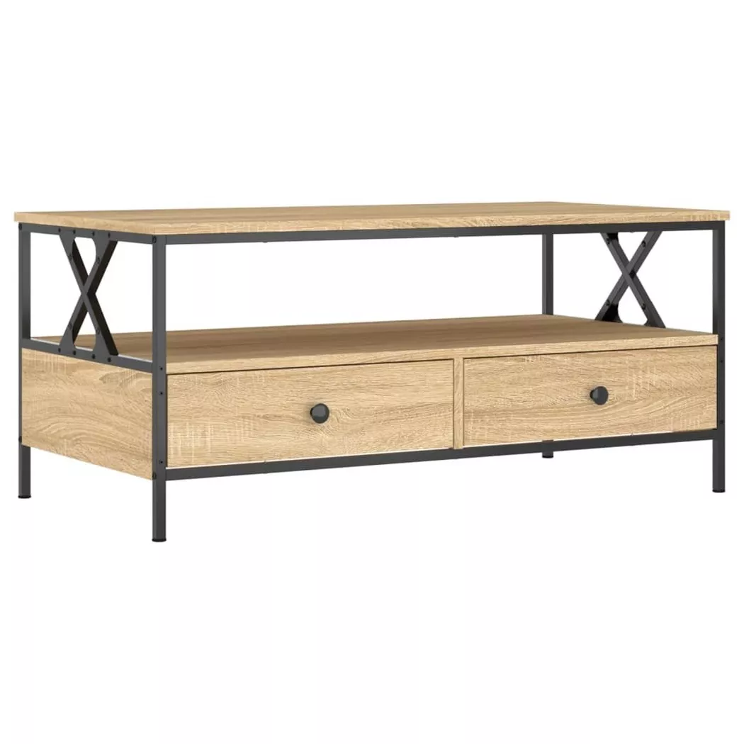 Table basse chêne sonoma 100x51x45 cm bois d ingénierie