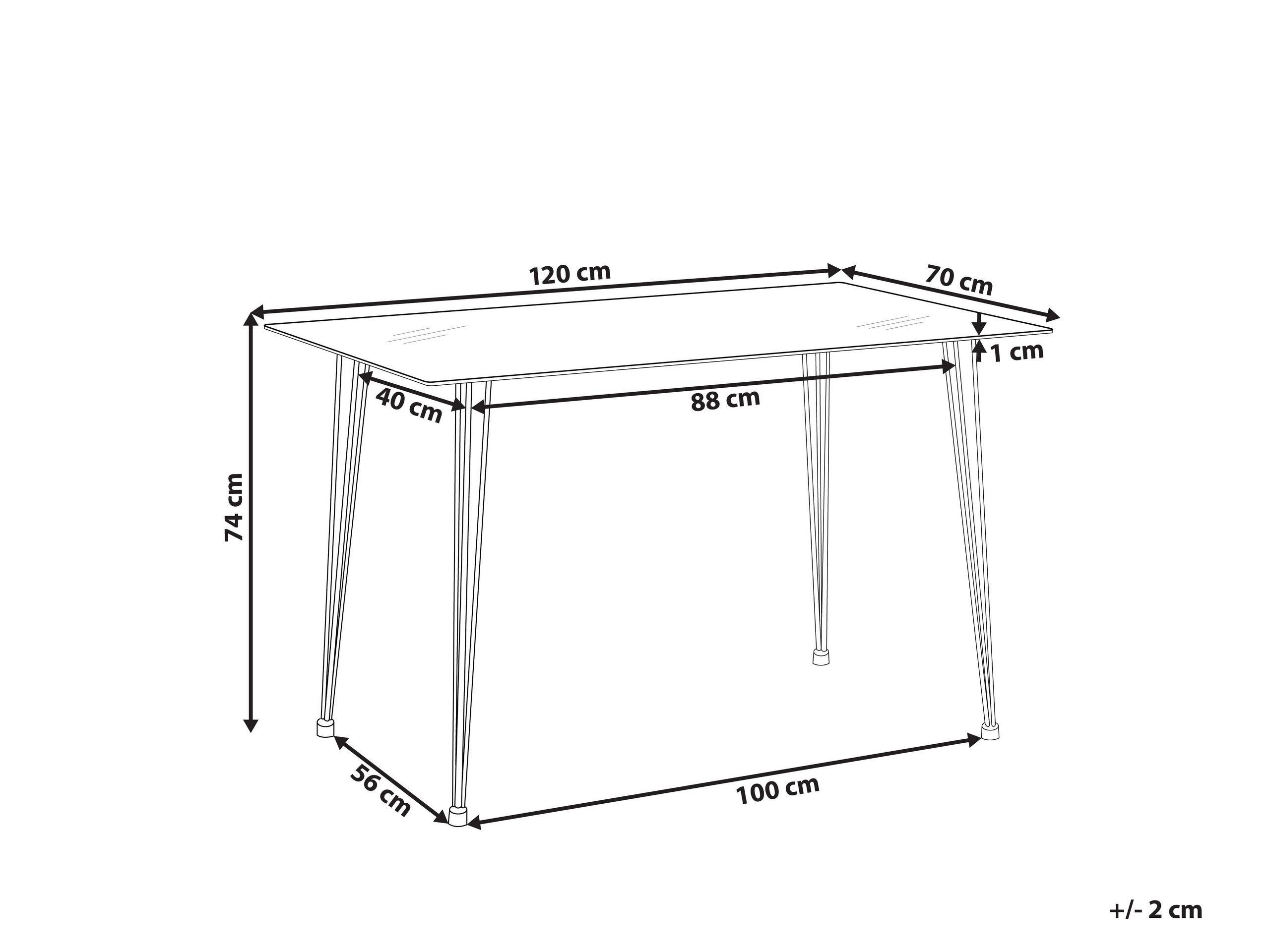 Beliani Table de repas en Verre de sécurité Moderne WINSTON  