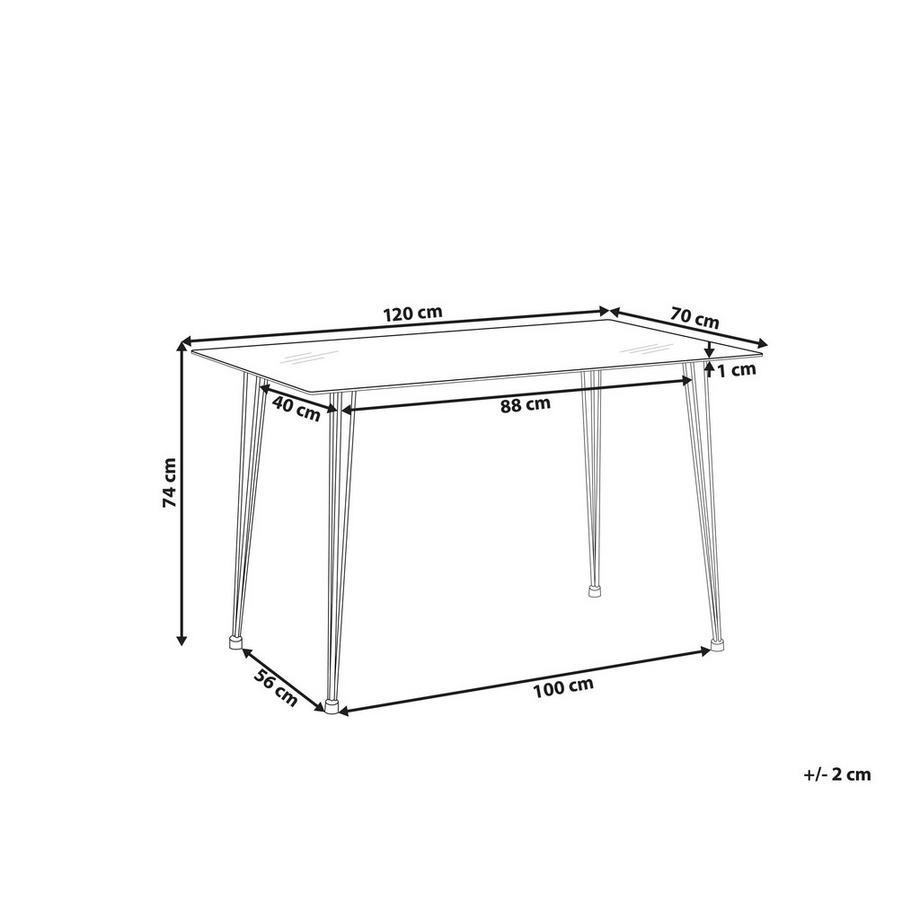 Beliani Esstisch aus Sicherheitsglas Modern WINSTON  
