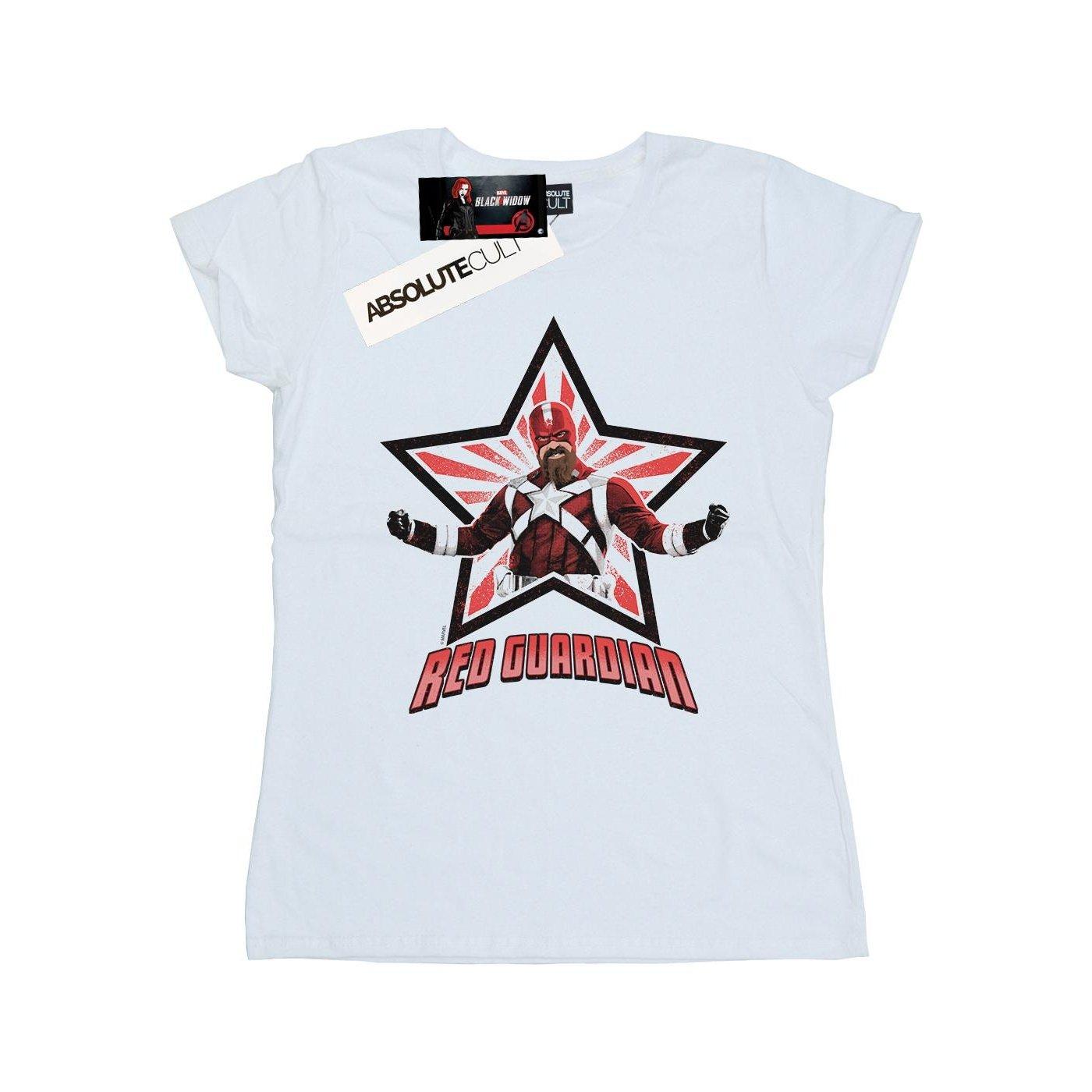 Image of Black Widow Movie Red Guardian Star Tshirt Damen Weiss M