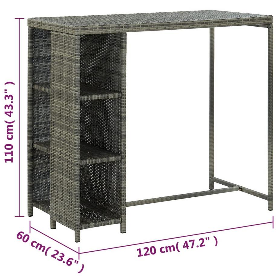 VidaXL Gartenbar-set poly-rattan  