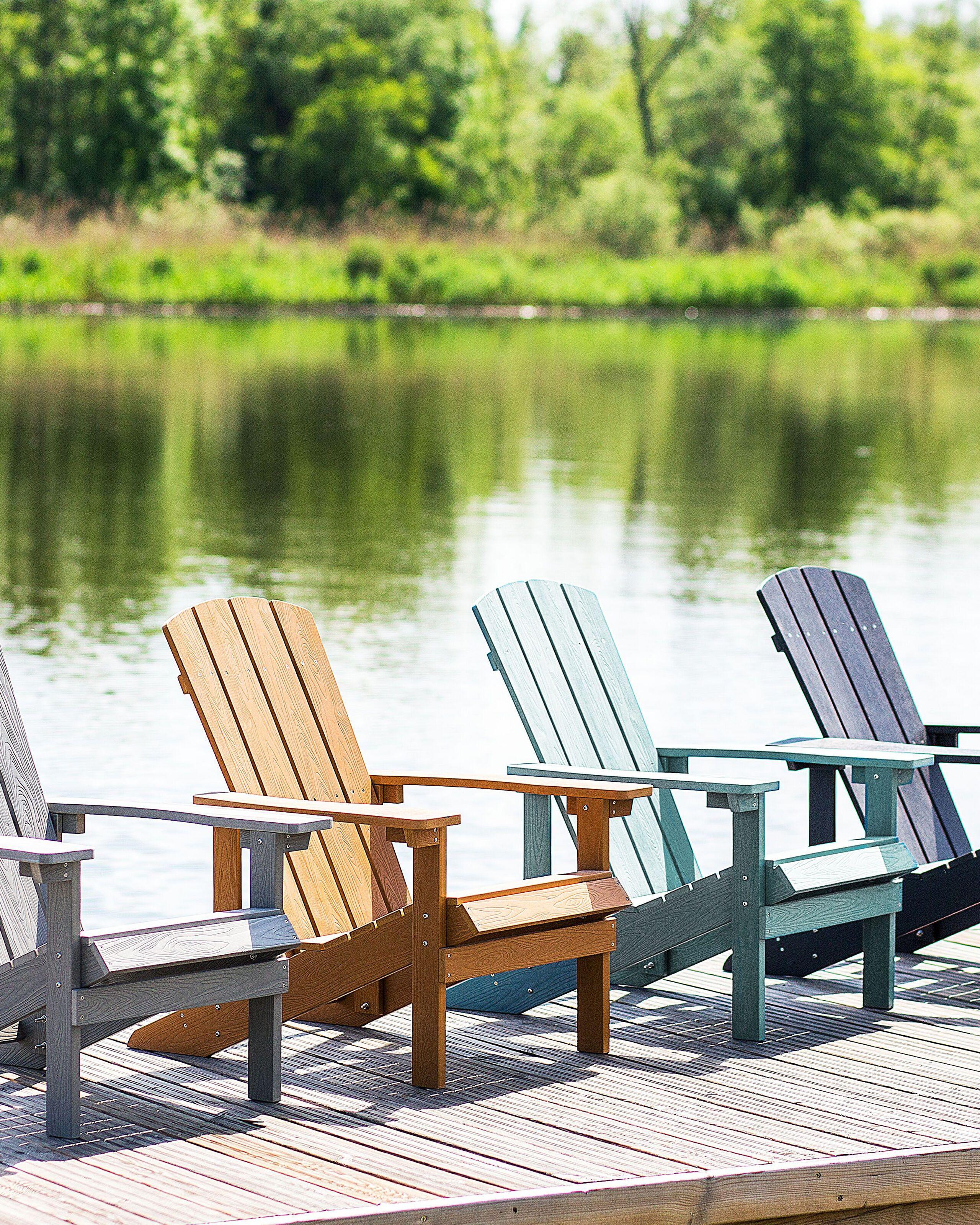 Beliani Gartenstuhl aus Kunstholz Retro ADIRONDACK  