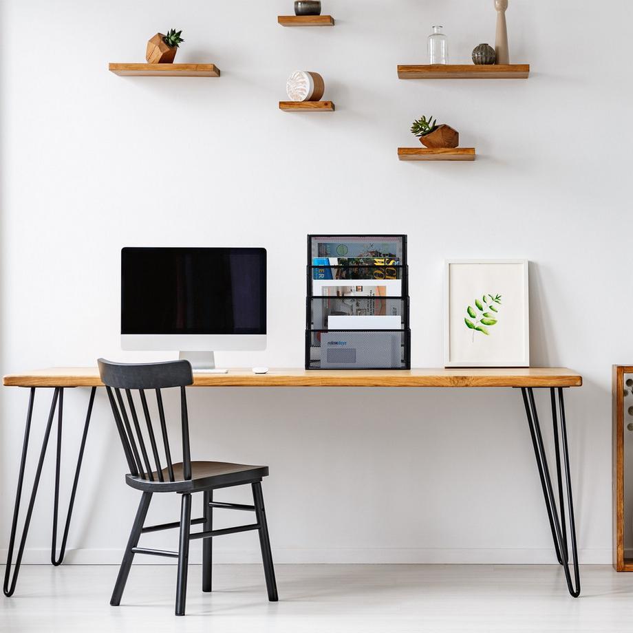 B2X Porte-revues en métal à 4 compartiments  