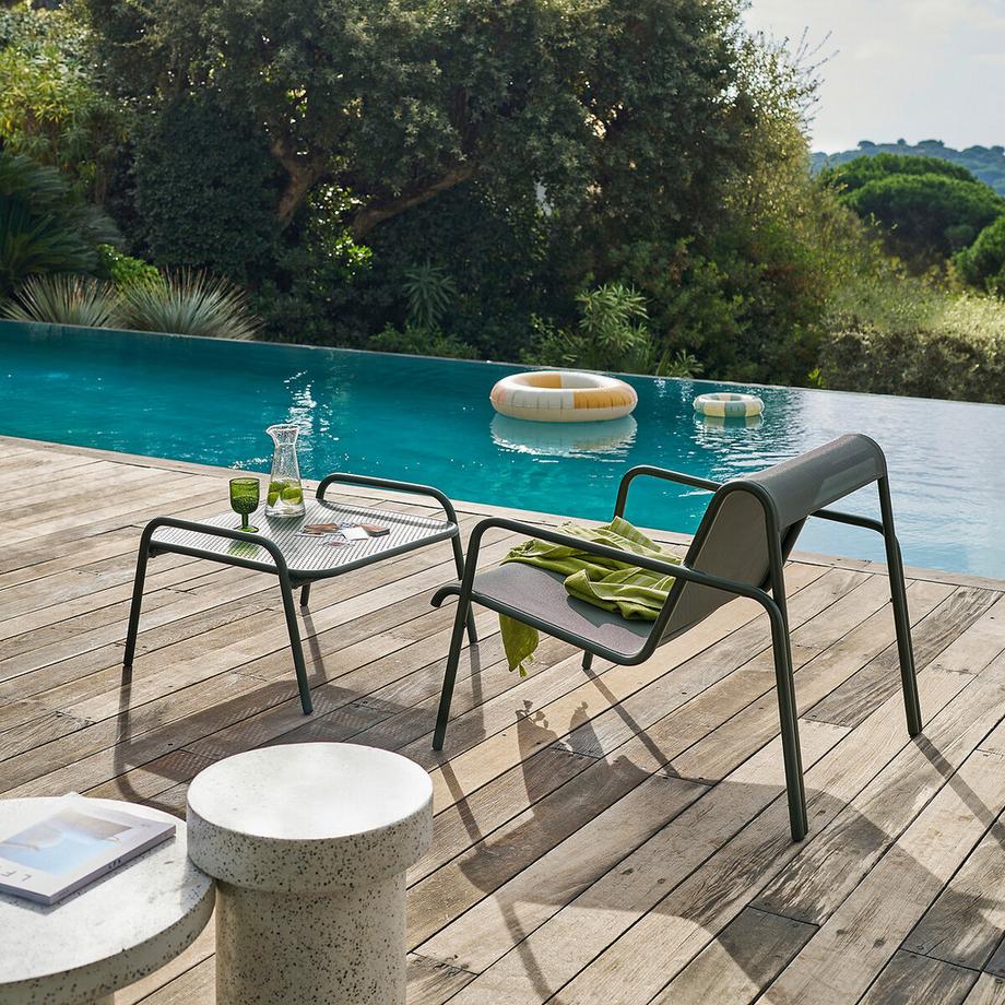 La Redoute Intérieurs Niedriger Gartensessel aus Aluminium und Textilene Lysa  