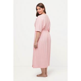 Ulla Popken  Chemise de nuit, style cache-cœur, col en V, manches mi-hauteur 