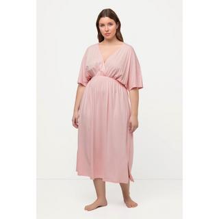 Ulla Popken  Chemise de nuit, style cache-cœur, col en V, manches mi-hauteur 