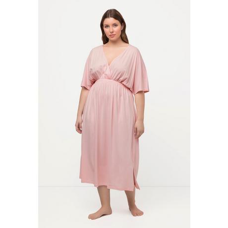 Ulla Popken  Chemise de nuit, style cache-cœur, col en V, manches mi-hauteur 