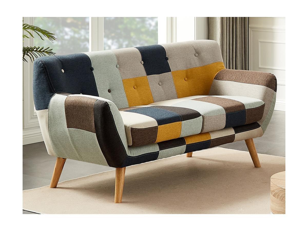 Vente-unique Couchgarnitur 3+2 - Patchwork - Mehrfarbig - SERTI II  