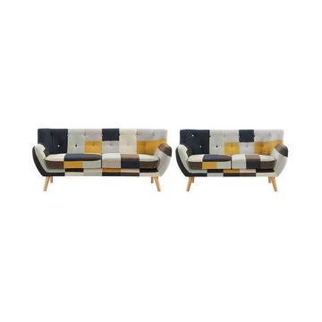 Couchgarnitur 3+2 - Patchwork - Mehrfarbig - SERTI II