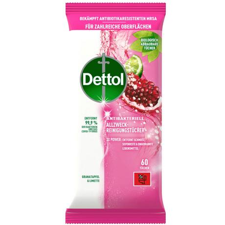 Dettol  Dettol Allzweck-Reinigungstücher Granatapfel (60 Stk) 