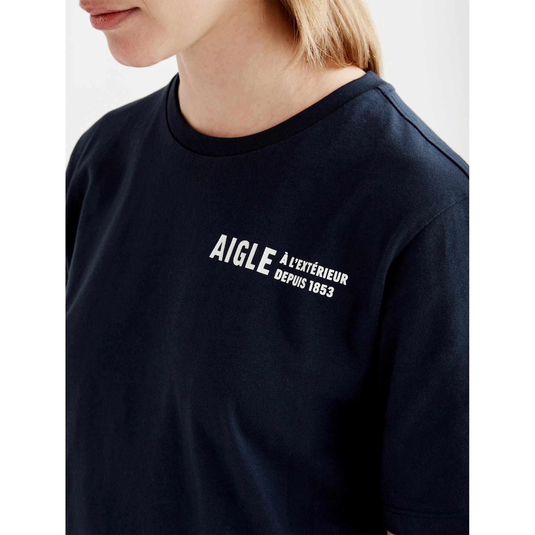 AIGLE  t-shirt in cotone con scoo rotondo aige 