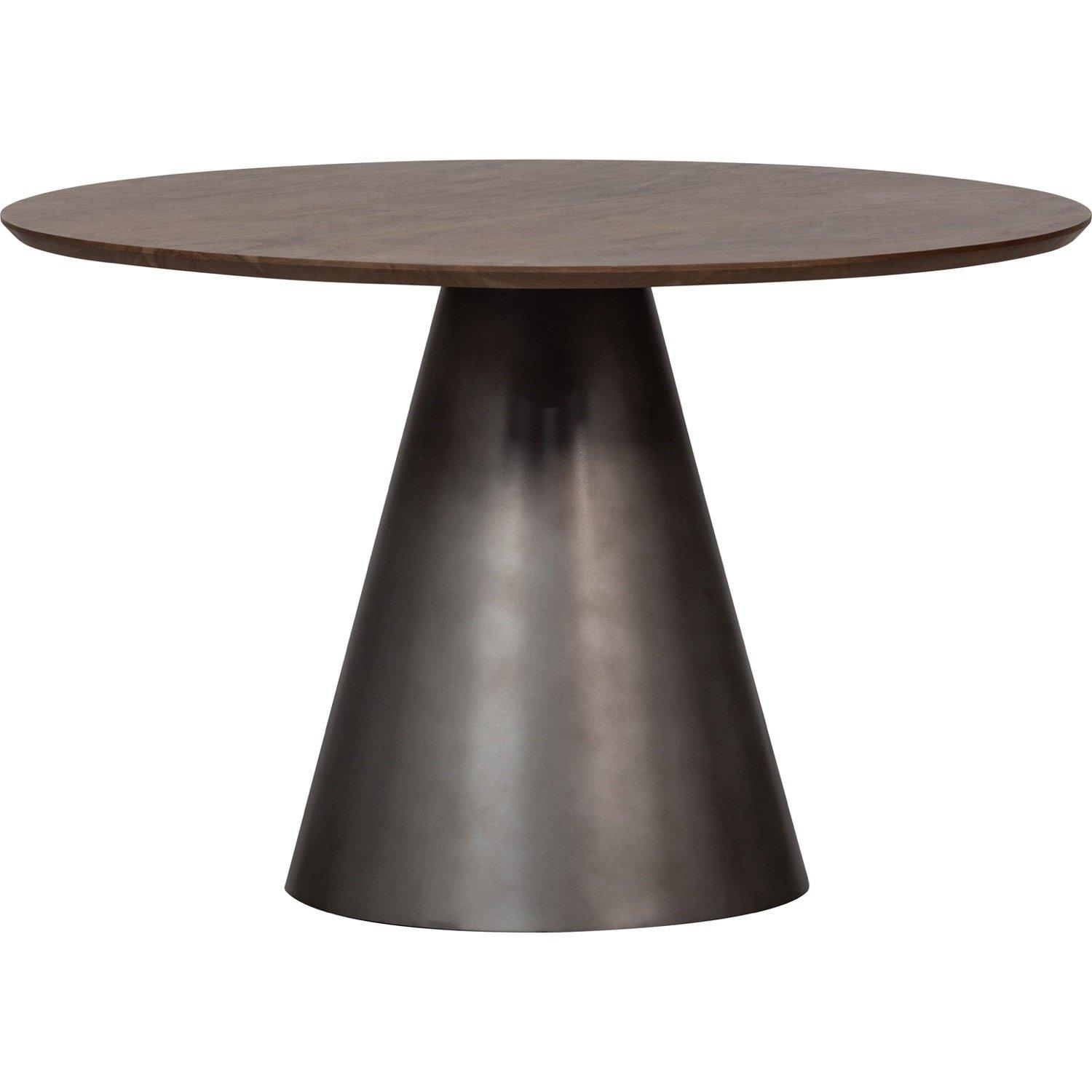 mutoni Table à manger ronde Maggie noire 120x120  