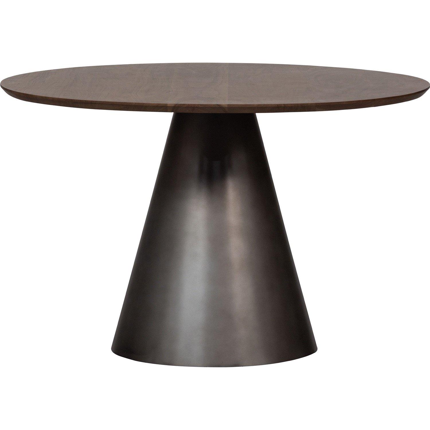 mutoni Table à manger ronde Maggie noire 120x120  