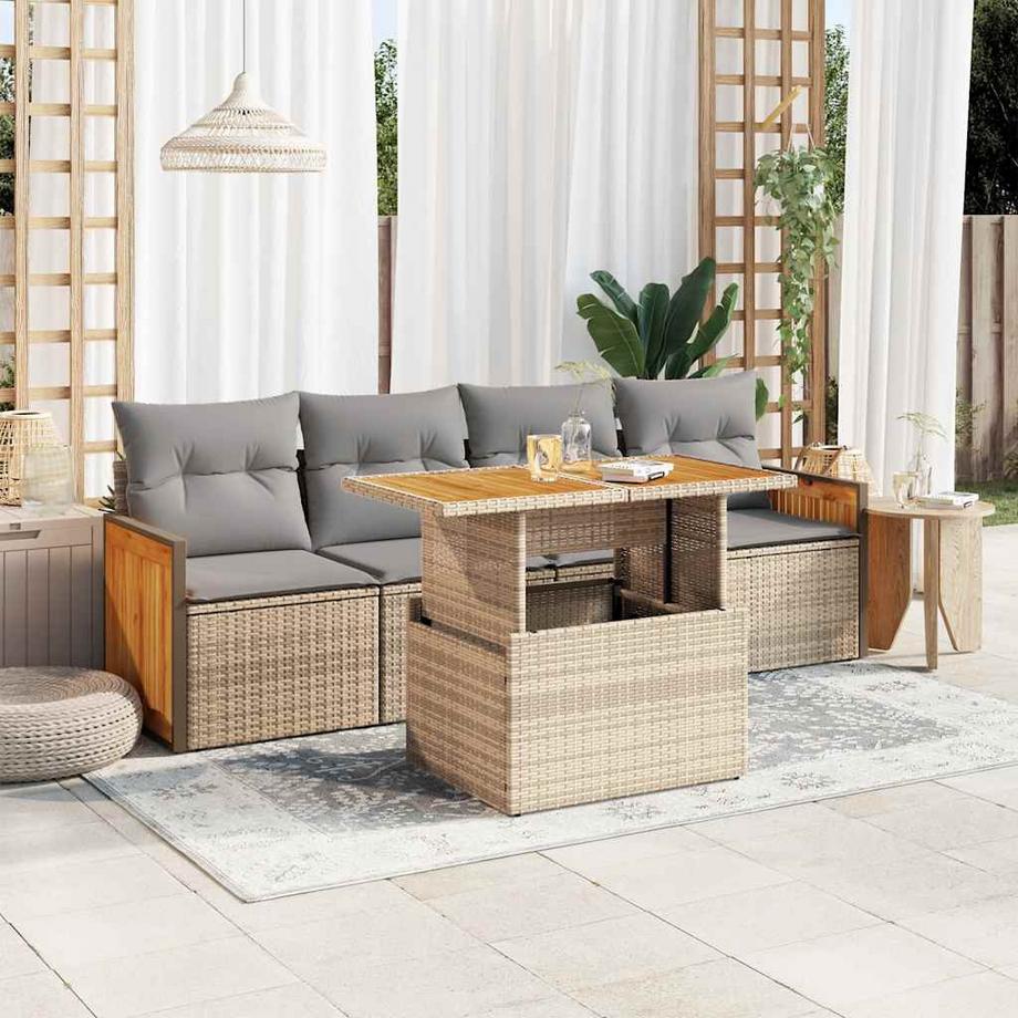 VidaXL set di divani da giardino Polirattan  