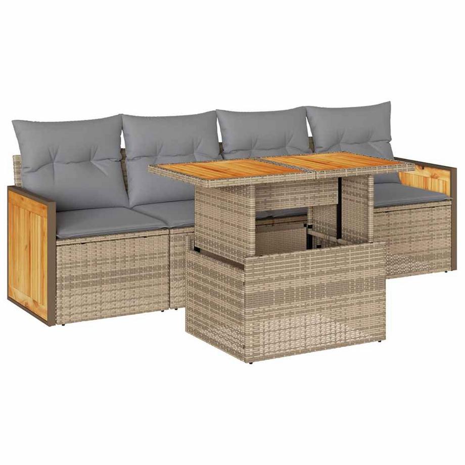 VidaXL set di divani da giardino Polirattan  