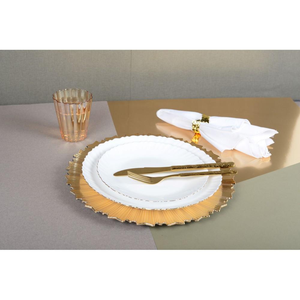 Aulica  LOT DE 4 RONDS DE SERVIETTES MARTELE DORE 