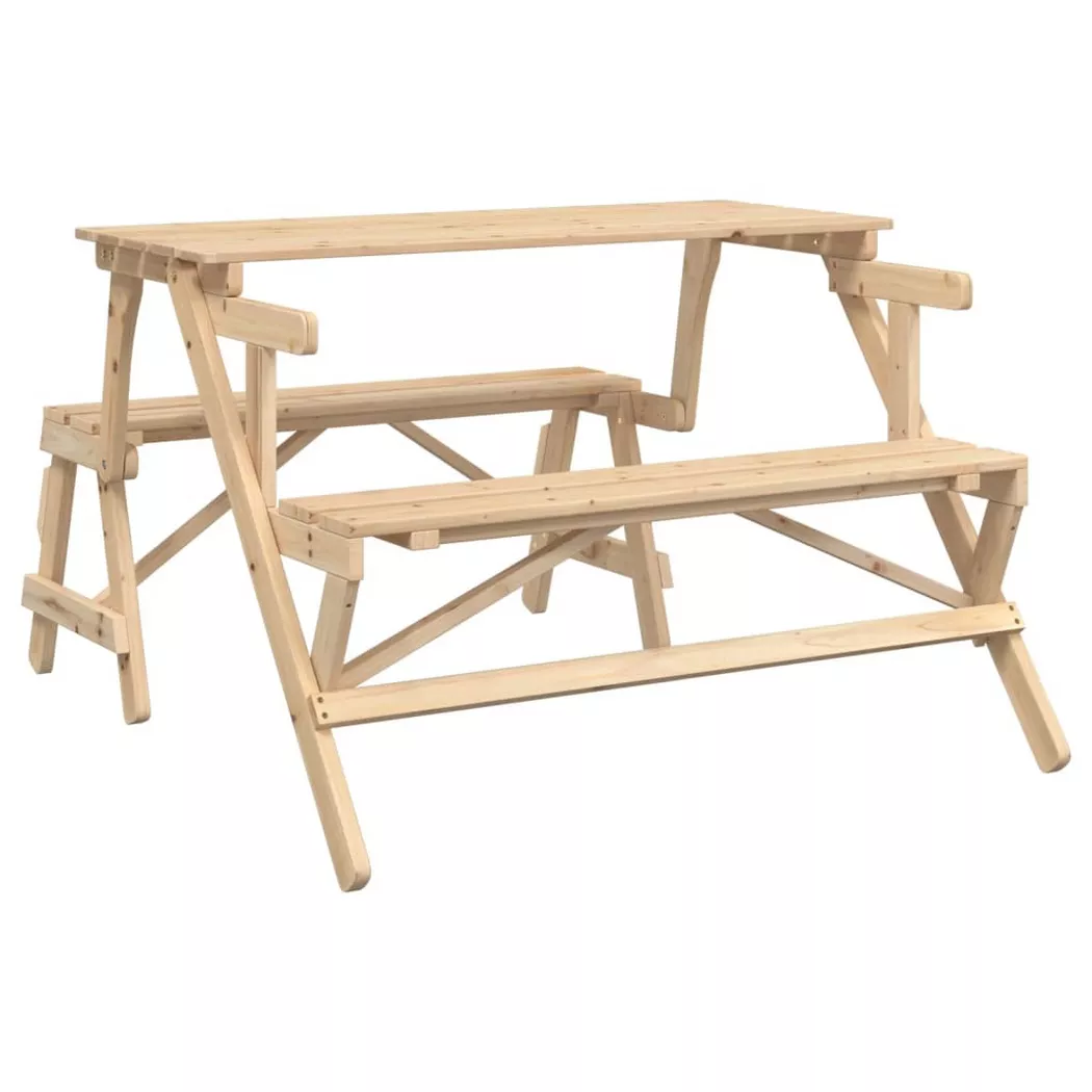 VidaXL - tavolo da picnic con panca Legno, One Size, Marrone