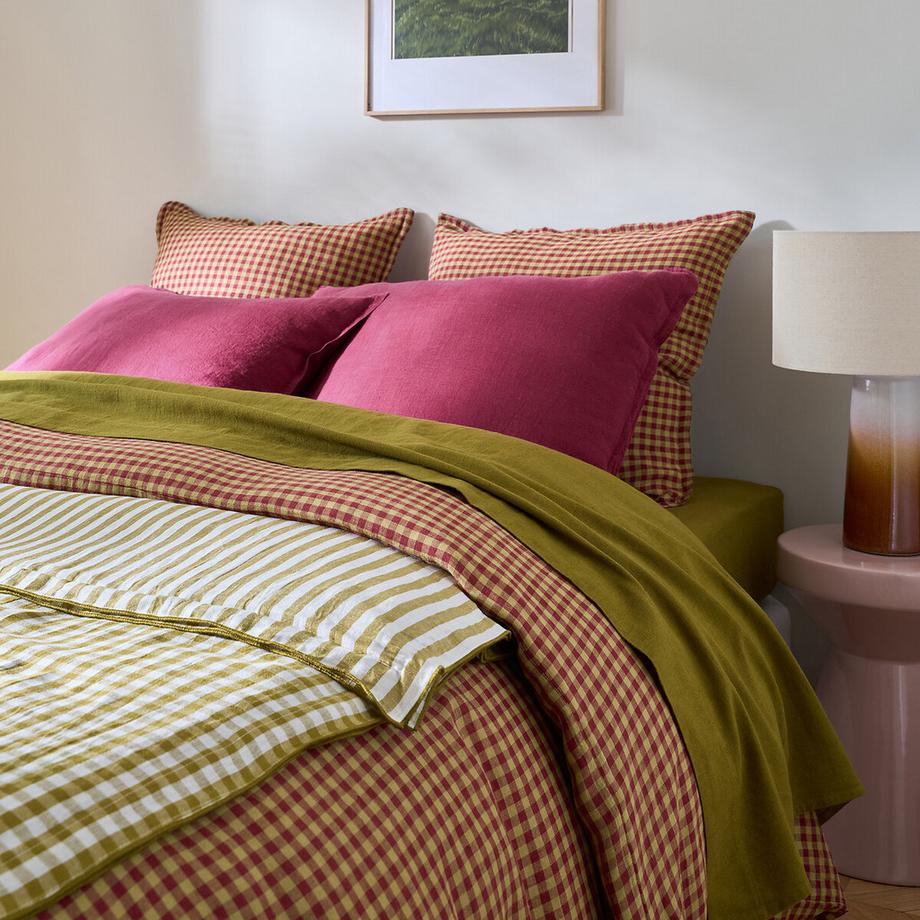 La Redoute Intérieurs Acélie Bordeaux Housse de couette en lin lavé  