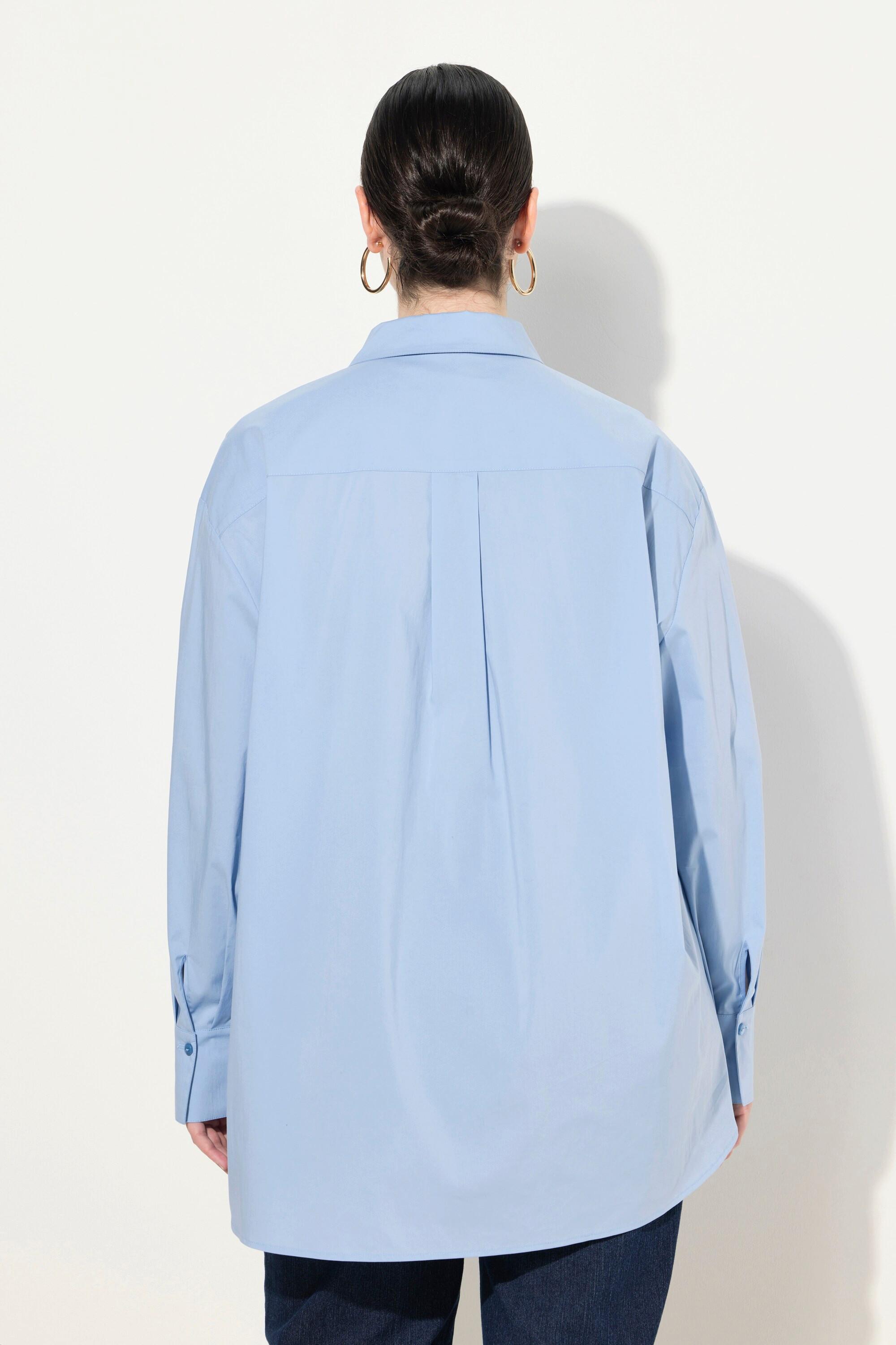 Ulla Popken  Chemisier oversize à manches longues et boutons en nacre 