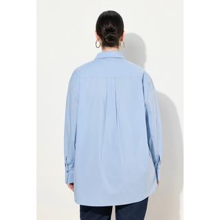 Ulla Popken  Camicia dal taglio oversize con bottoni di madreperla, collo da camicia e maniche lunghe 