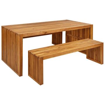 Table avec banc en Acacia Moderne SULZANO