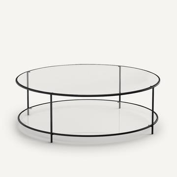 Table basse ronde verre trempé