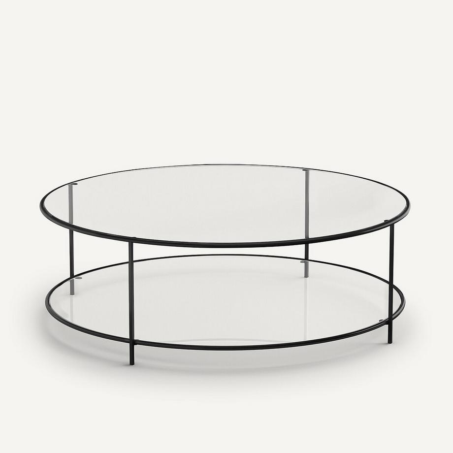 AM.PM Table basse ronde verre trempé  