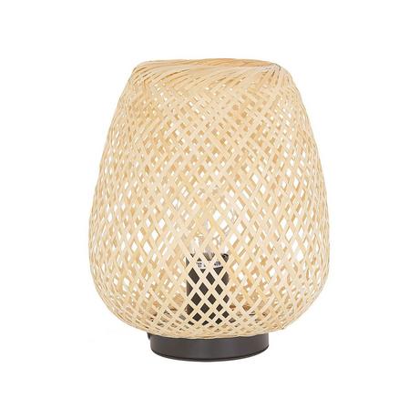 Beliani Lampe à poser en Bambou Boho BOMU  