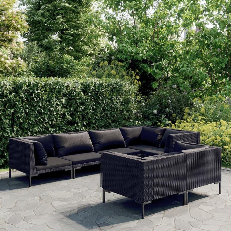 VidaXL Salon de jardin rotin synthétique  