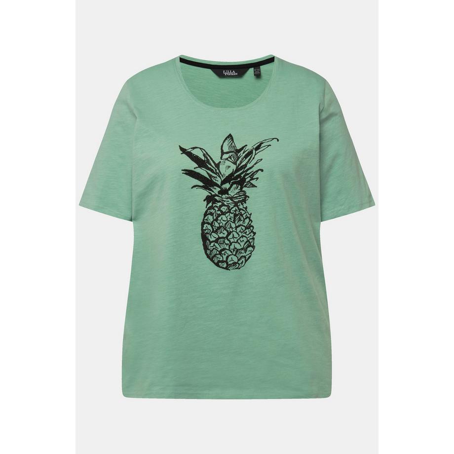 Ulla Popken Ananas Kaviarperlchen Rundhals Halbarm T-Shirt  