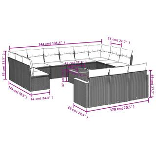 VidaXL Ensemble de canapés de jardin rotin synthétique  