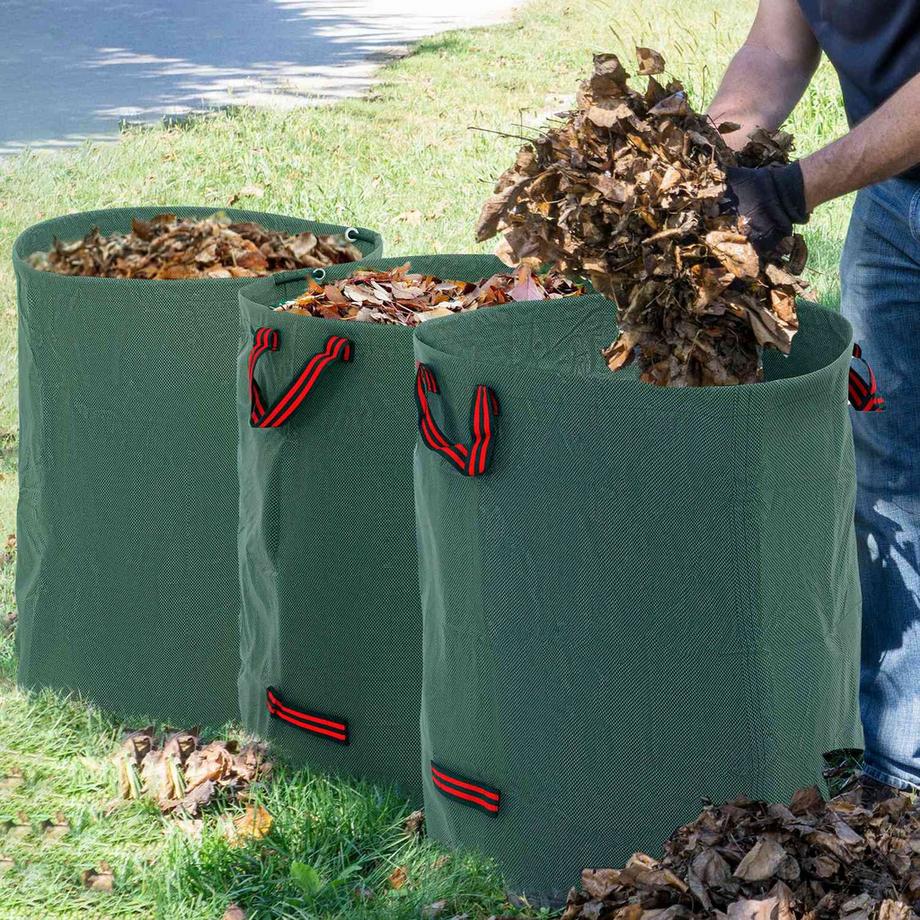 Northio  Gartensack 3x300L wasserdicht Gartenabfallsack mit Griffe, stabil Laubsack, selbststehend Gartensäcke mit UV Schutz, wiederverwendbare Gartenabfallsäcke für Gartenabfälle Grünschnitt Aosom 