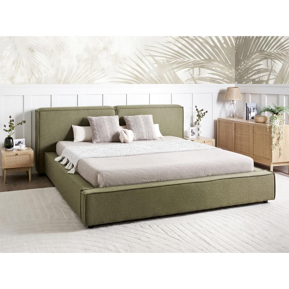 Beliani Bett mit Lattenrost aus Stoff  LINARDS  