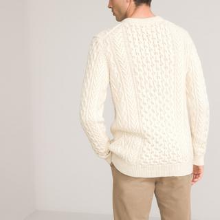 La Redoute Collections  Zopfstrickpullover Signature mit Rundhalsausschnitt 