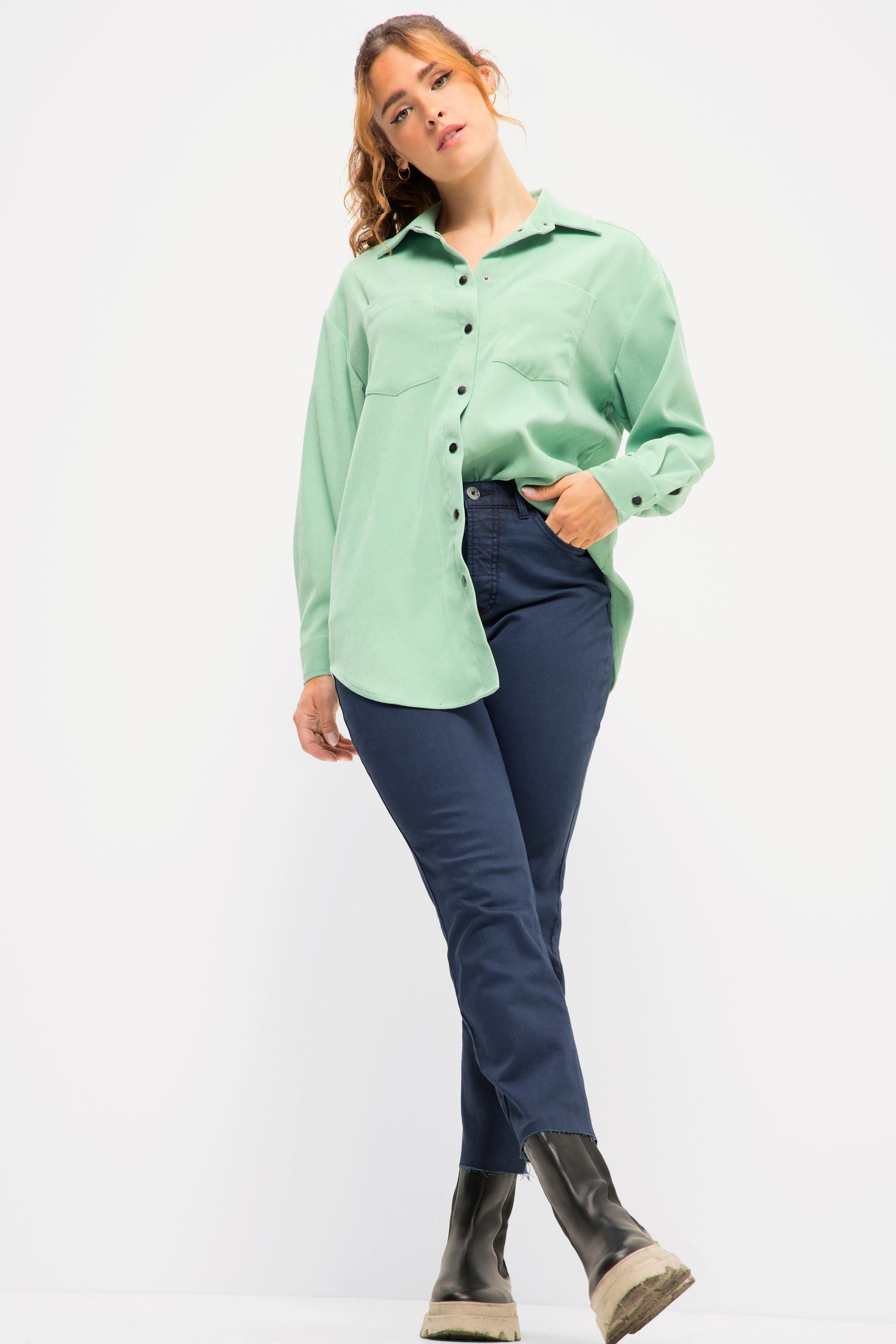 Studio Untold  7/8-Mom-Jeans, Wide Legs, cutted Saum, 5-Pocket 