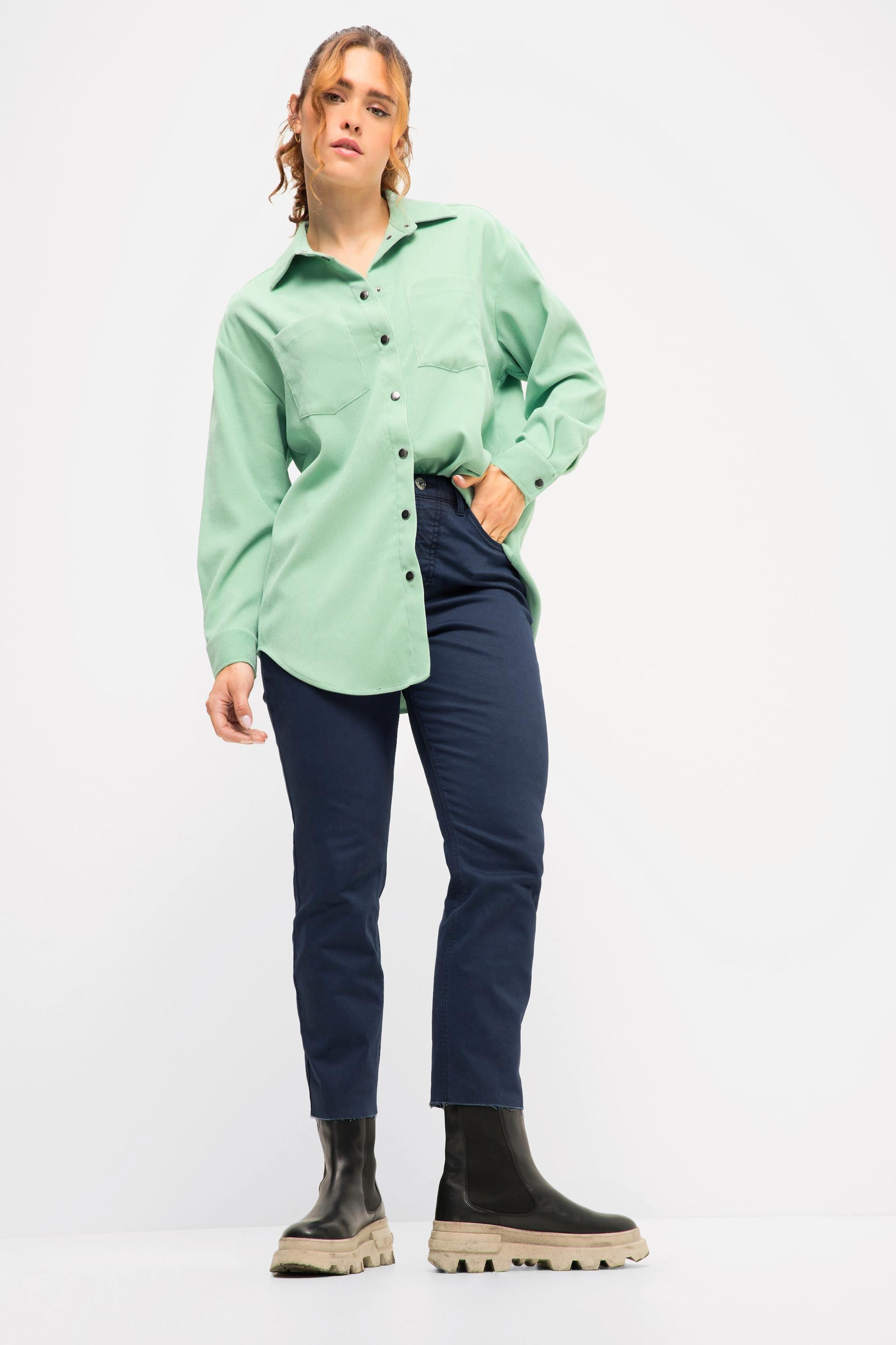 Studio Untold  7/8-Mom-Jeans, Wide Legs, cutted Saum, 5-Pocket 