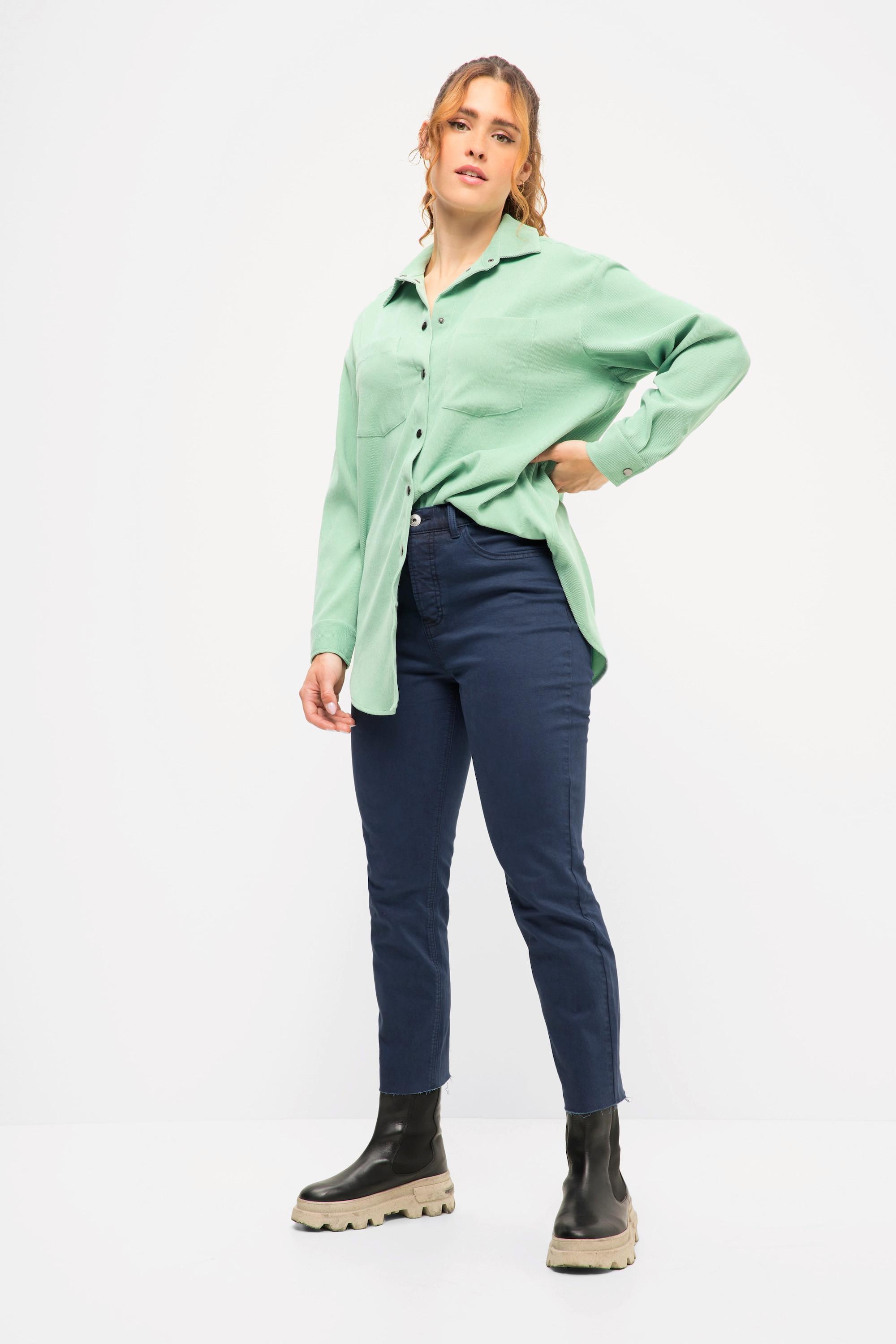 Studio Untold  7/8-Mom-Jeans, Wide Legs, cutted Saum, 5-Pocket 