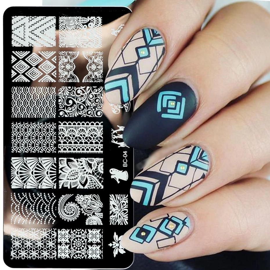 B2X  Vassoio per timbrare le unghie - motivo mandala 