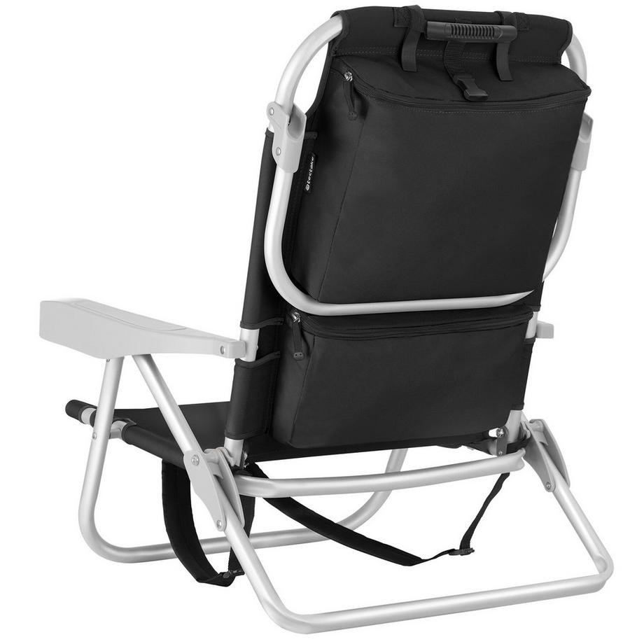 Tectake ChaiseDePlageAluminiumPliableAvecDossierRéglableBretellesSacADosCoussinSupportTêteConfortable  
