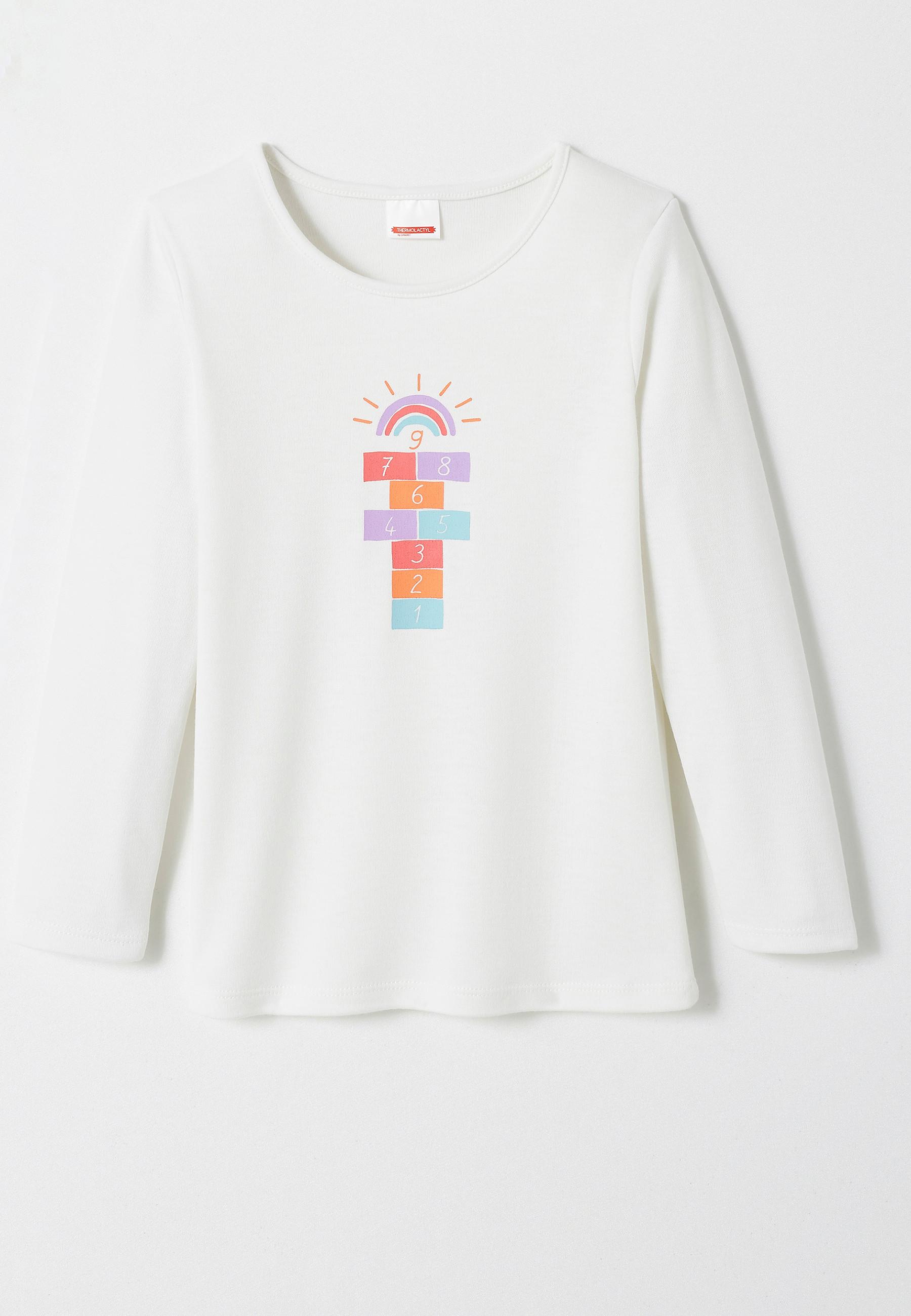 Image of Shirt Mit Siebdruck, Thermolactyl-interlock, Wärmegrad Medium 3. Jungen Weiss 152