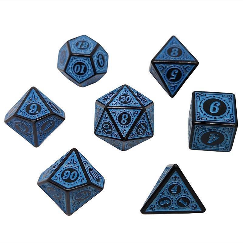 Image of 7x Würfel Für Dungeons & Dragons (dnd) - Blau Unisex Blau