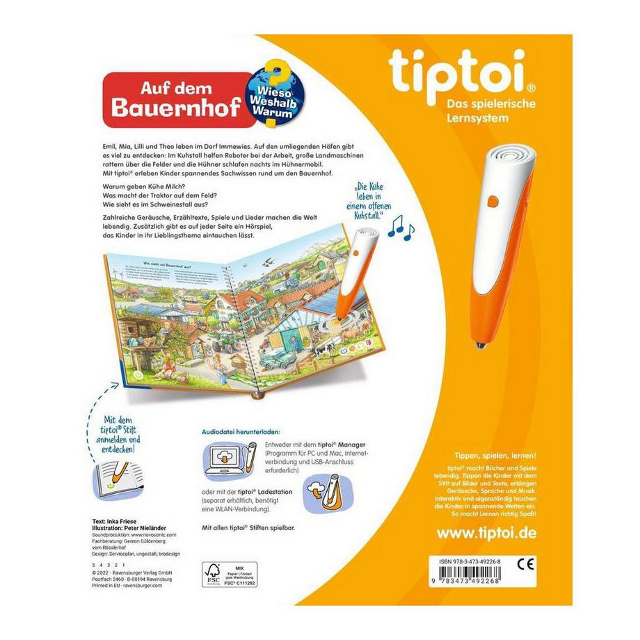 tiptoi® Wieso? Weshalb? Warum? Auf dem Bauernhof Friese, Inka; Nieländer, Peter (Illustrationen) Couverture rigide 