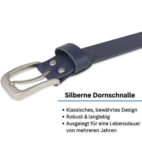 Only-bags.store  Ledergürtel, Gürtel, 3 cm breit, Marine, 125-140 cm 