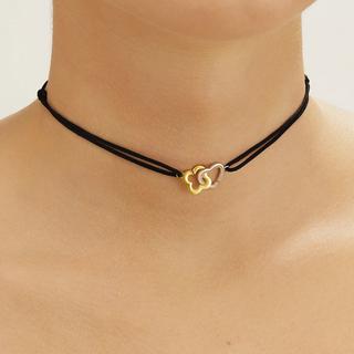 Charles Garnier  Girocollo PASSION con cuore e trifoglio intrecciati in argento bicolore 