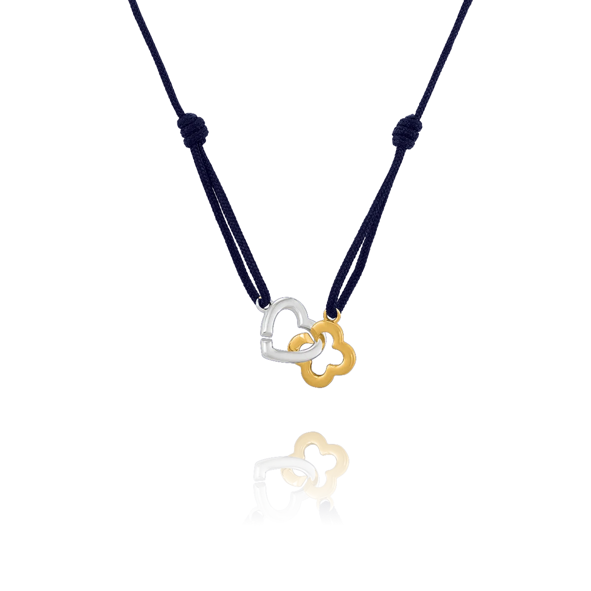 Charles Garnier  Girocollo PASSION con cuore e trifoglio intrecciati in argento bicolore 